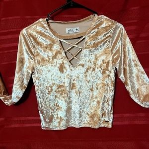 Hollister V Neck Velvet Long Sleeve